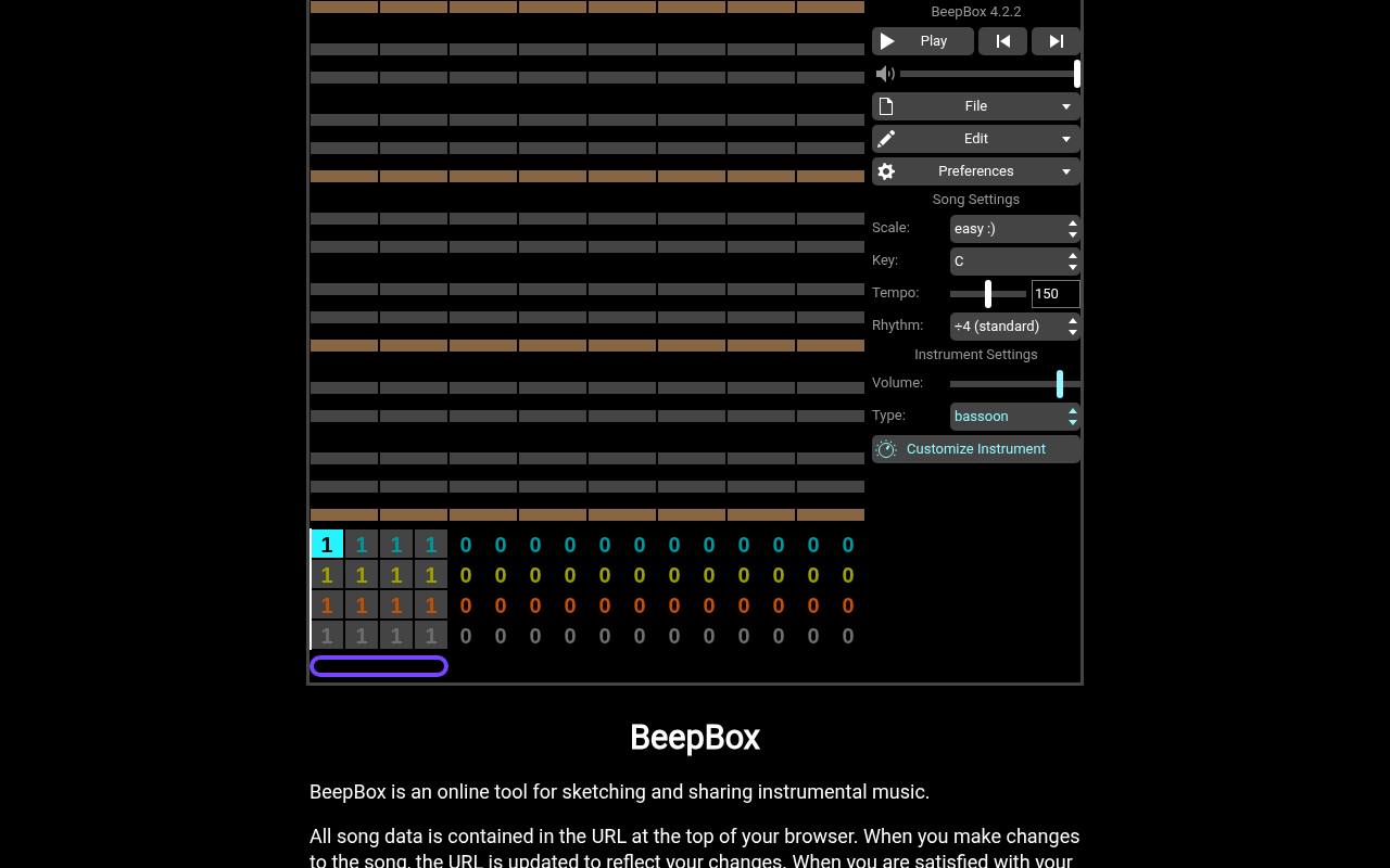 Screenshot of BeepBox