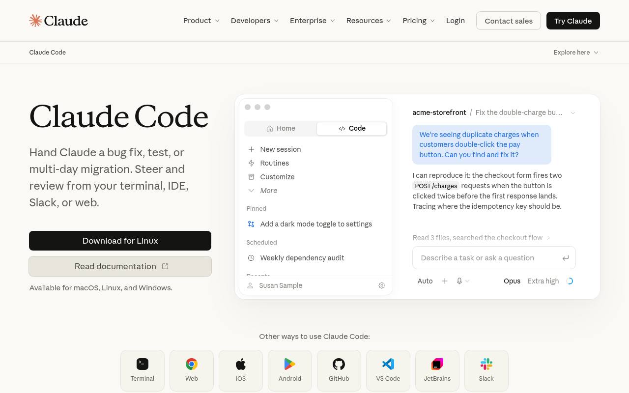 Screenshot of Claude Code