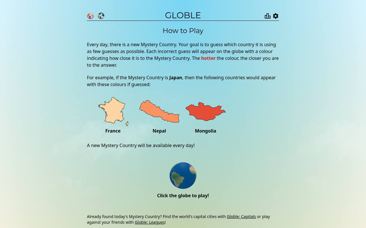 Screenshot of Globle