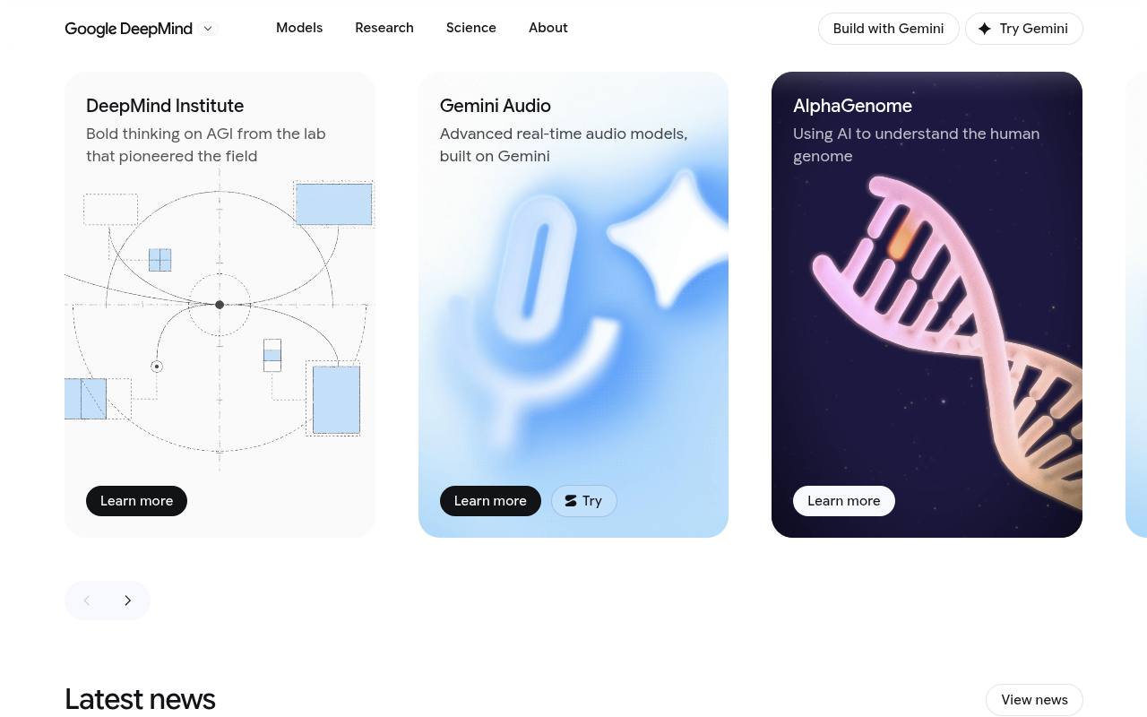Screenshot of Google DeepMind