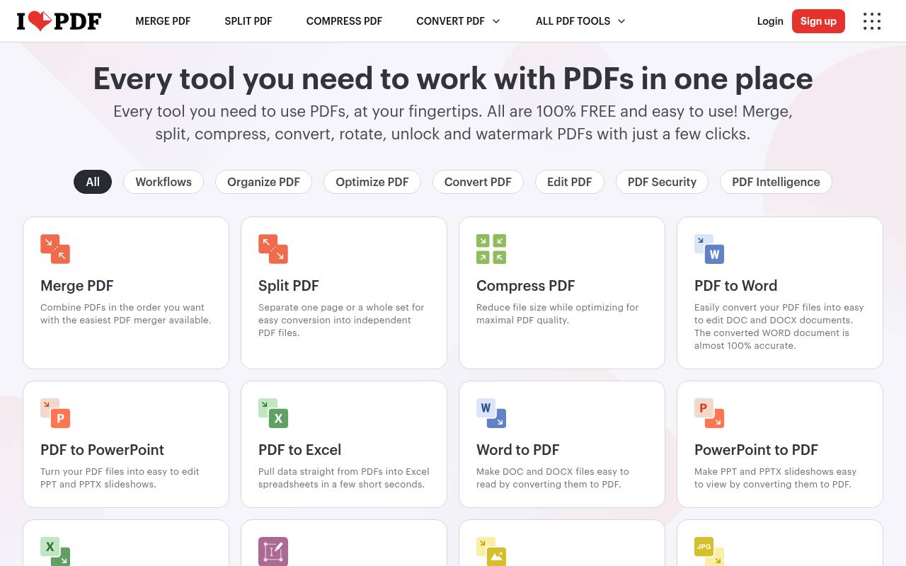 Screenshot of iLovePDF