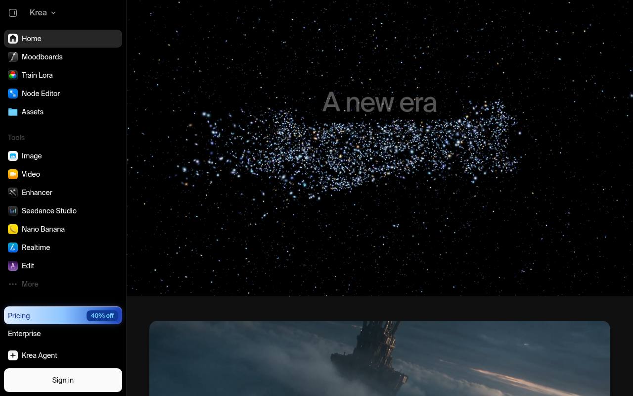 Screenshot of Krea