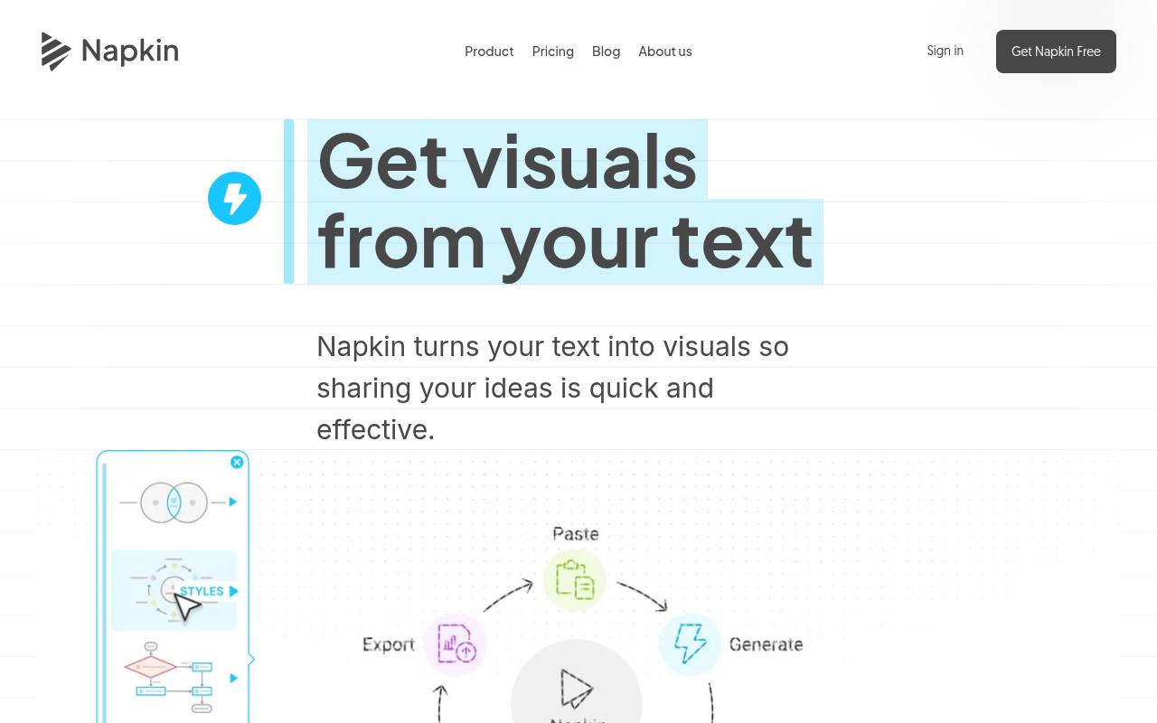 Screenshot of Napkin AI