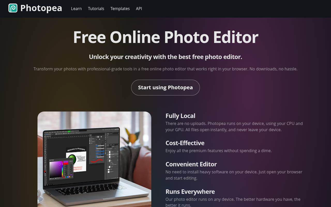 Screenshot of Photopea