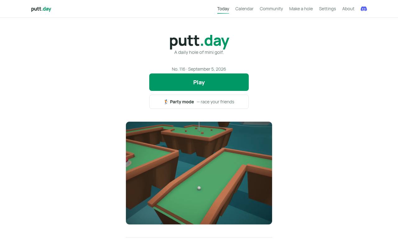 Screenshot of putt.day