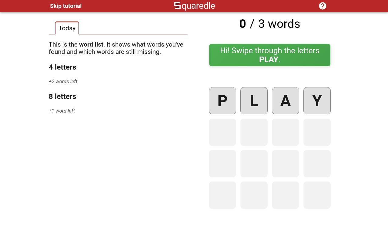Screenshot of Squaredle