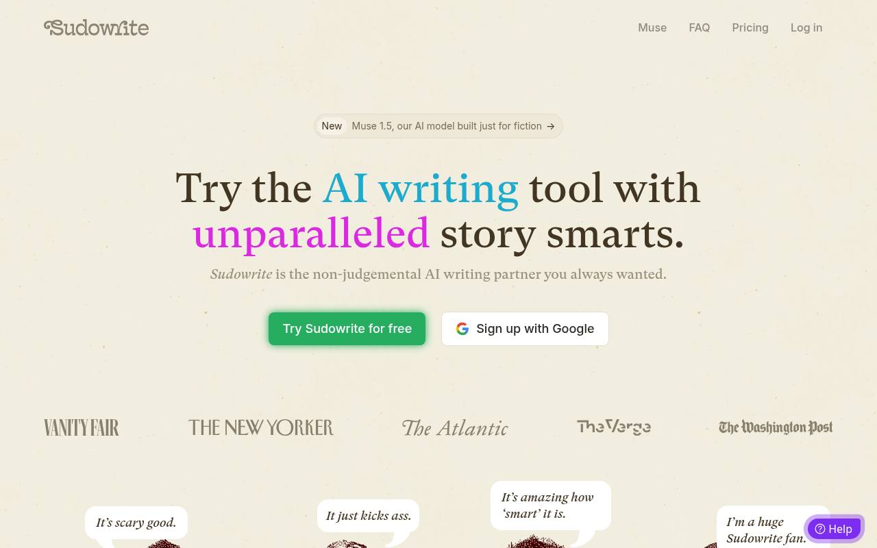 Screenshot of Sudowrite