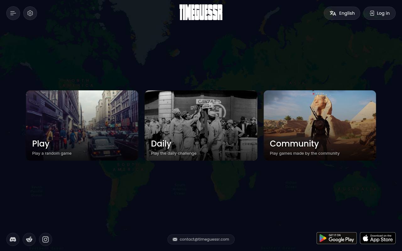 Screenshot of TimeGuessr